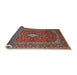 Sideview of Traditional Saffron Red Medallion Rug, tr2119