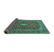 Sideview of Medallion Turquoise Traditional Rug, tr2119turq