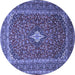 Round Medallion Blue Traditional Rug, tr2119blu