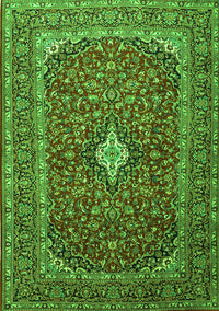 Medallion Green Traditional Rug, tr2119grn