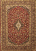 Machine Washable Medallion Brown Traditional Rug, wshtr2119brn