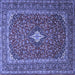 Square Medallion Blue Traditional Rug, tr2119blu