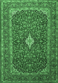 Medallion Emerald Green Traditional Rug, tr2119emgrn