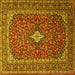 Square Medallion Yellow Traditional Rug, tr2119yw