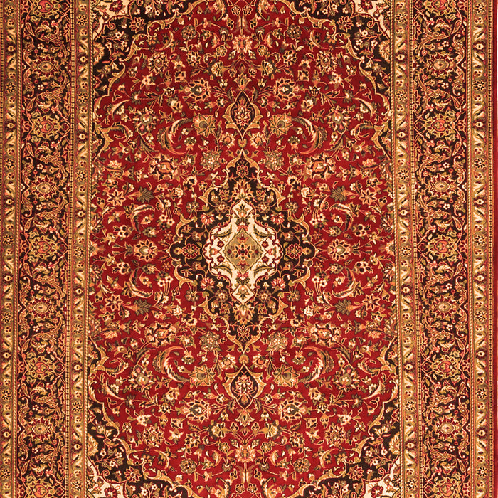 Serging Thickness of Machine Washable Medallion Orange Traditional Area Rugs, wshtr2119org