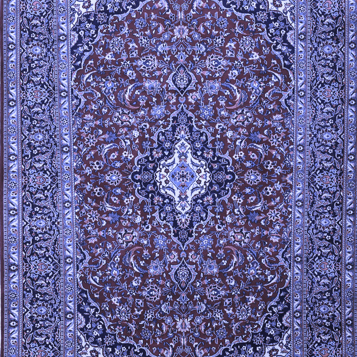 Machine Washable Medallion Blue Traditional Rug, wshtr2119blu