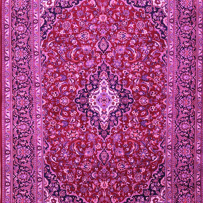 Machine Washable Medallion Pink Traditional Rug, wshtr2119pnk