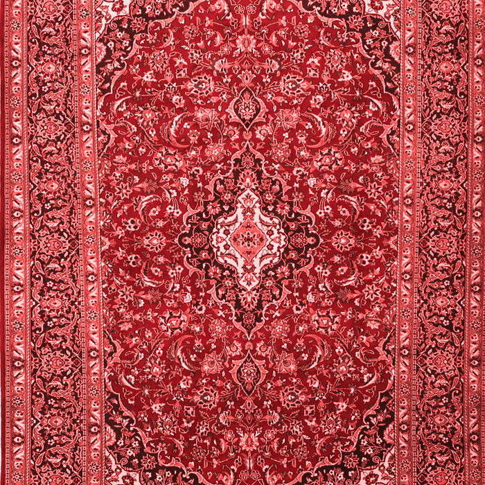 Machine Washable Medallion Red Traditional Rug, wshtr2119red