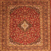 Serging Thickness of Medallion Orange Traditional Rug, tr2119org