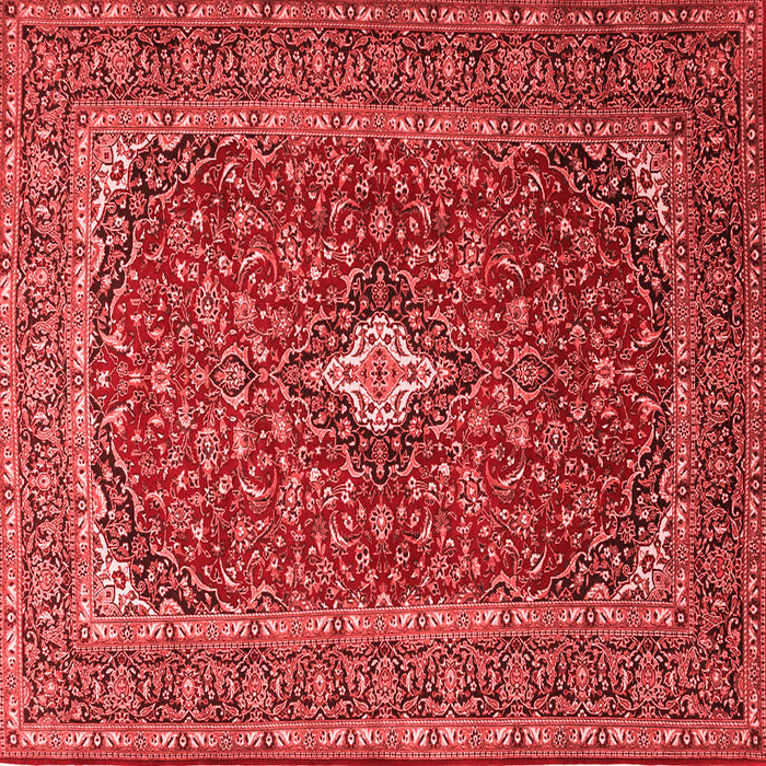 Machine Washable Medallion Red Traditional Rug, wshtr2119red
