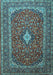 Medallion Light Blue Traditional Rug, tr2119lblu