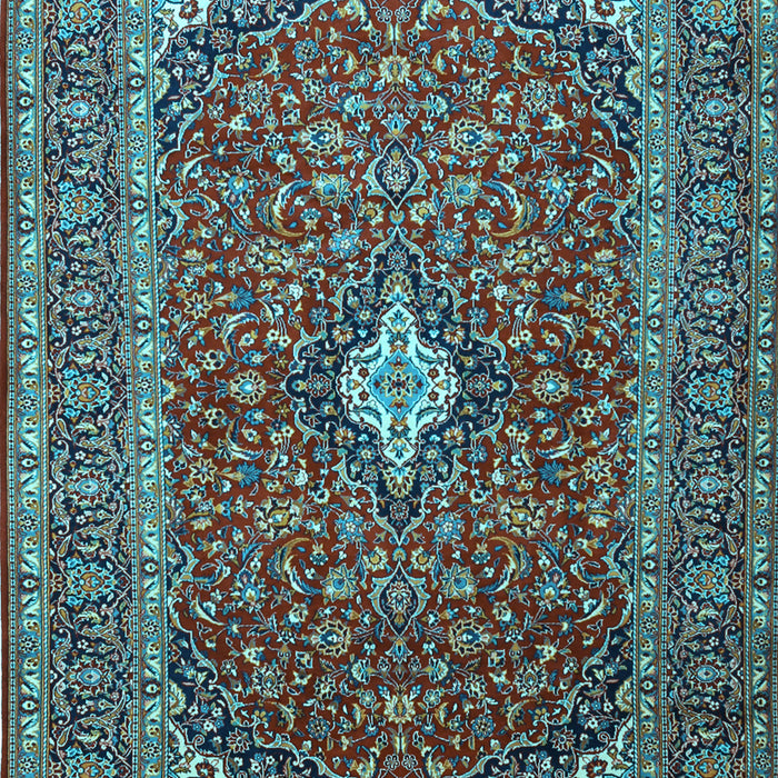 Medallion Light Blue Traditional Rug, tr2119lblu