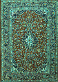 Medallion Turquoise Traditional Rug, tr2119turq