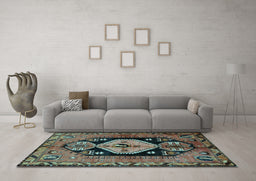 Machine Washable Persian Light Blue Traditional Rug in a Living Room, wshtr211lblu