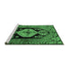 Sideview of Machine Washable Persian Emerald Green Traditional Area Rugs, wshtr211emgrn