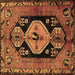 Square Persian Brown Traditional Rug, tr211brn