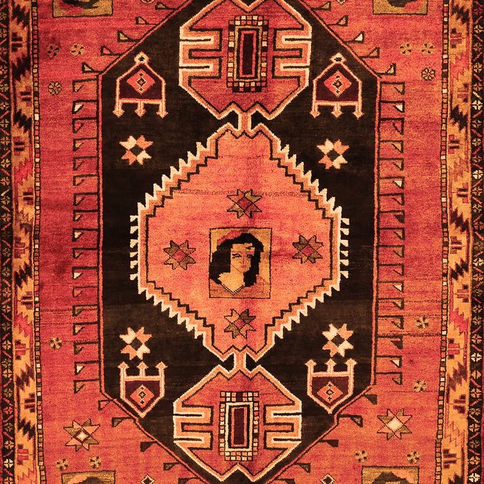 Serging Thickness of Machine Washable Persian Orange Traditional Area Rugs, wshtr211org