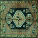 Square Persian Turquoise Traditional Rug, tr211turq