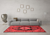 Machine Washable Persian Red Traditional Rug, wshtr211red