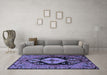 Machine Washable Persian Blue Traditional Rug in a Living Room, wshtr211blu