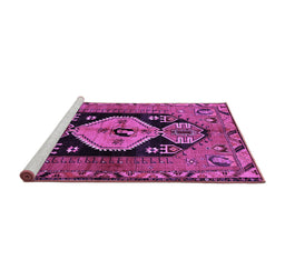 Sideview of Machine Washable Persian Purple Traditional Area Rugs, wshtr211pur