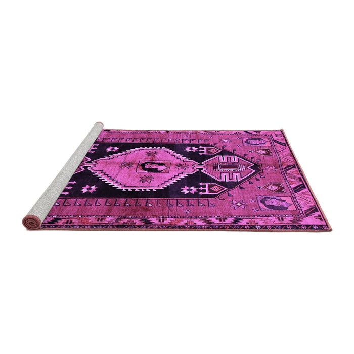 Sideview of Machine Washable Persian Purple Traditional Area Rugs, wshtr211pur