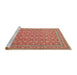 Sideview of Machine Washable Traditional Red Rug, wshtr212