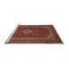 Sideview of Machine Washable Traditional Saffron Red Rug, wshtr2120