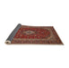 Sideview of Traditional Saffron Red Medallion Rug, tr2120