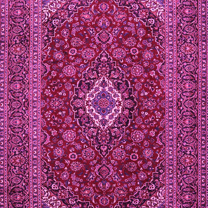 Machine Washable Medallion Pink Traditional Rug, wshtr2120pnk