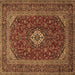 Square Medallion Brown Traditional Rug, tr2120brn