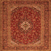 Serging Thickness of Medallion Orange Traditional Rug, tr2120org