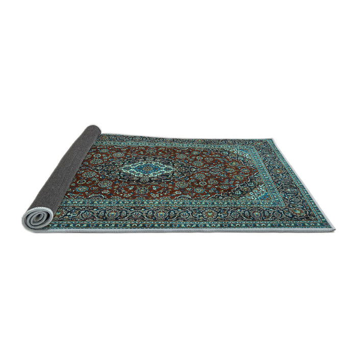 Sideview of Medallion Light Blue Traditional Rug, tr2120lblu