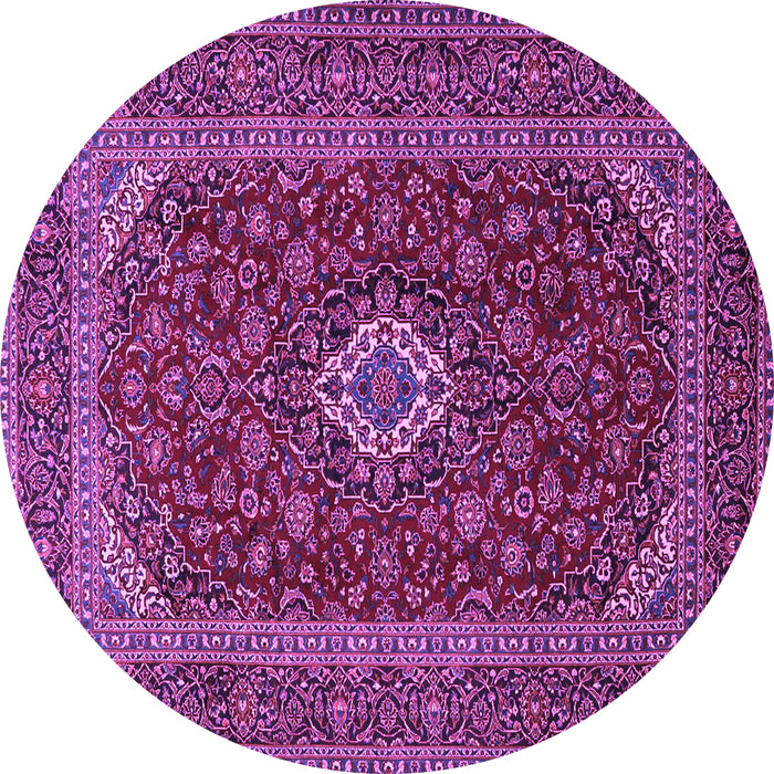 Round Medallion Purple Traditional Rug, tr2120pur