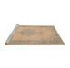 Sideview of Machine Washable Traditional Orange Brown Rug, wshtr2121