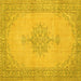 Square Machine Washable Persian Yellow Traditional Rug, wshtr2121yw