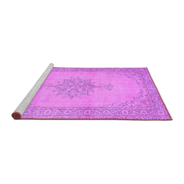 Sideview of Machine Washable Persian Purple Traditional Area Rugs, wshtr2121pur