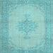 Square Machine Washable Persian Light Blue Traditional Rug, wshtr2121lblu