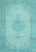 Machine Washable Persian Light Blue Traditional Rug, wshtr2121lblu