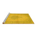 Sideview of Machine Washable Persian Yellow Traditional Rug, wshtr2121yw