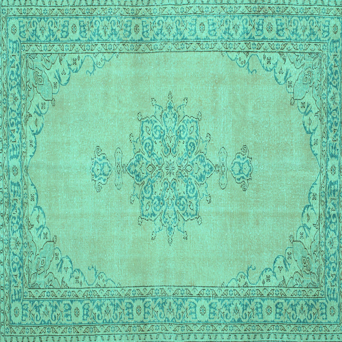 Square Machine Washable Persian Turquoise Traditional Area Rugs, wshtr2121turq