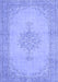 Machine Washable Persian Blue Traditional Rug, wshtr2121blu