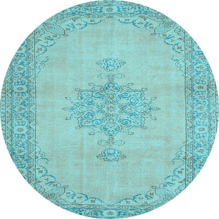 Round Persian Light Blue Traditional Rug, tr2121lblu