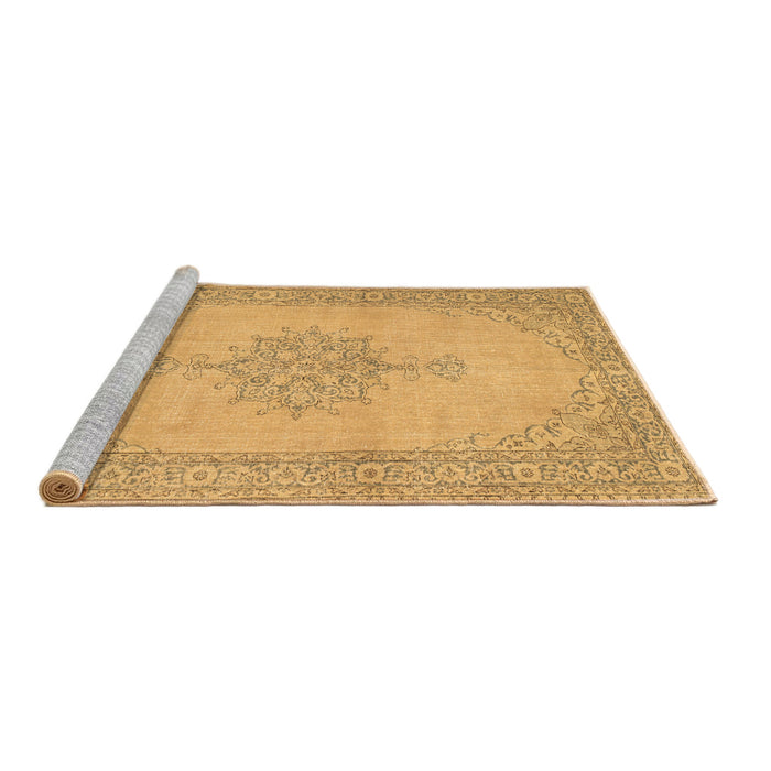 Sideview of Machine Washable Persian Brown Traditional Rug, wshtr2121brn
