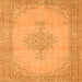 Round Machine Washable Persian Orange Traditional Area Rugs, wshtr2121org