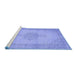 Sideview of Machine Washable Persian Blue Traditional Rug, wshtr2121blu