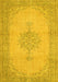 Machine Washable Persian Yellow Traditional Rug, wshtr2121yw