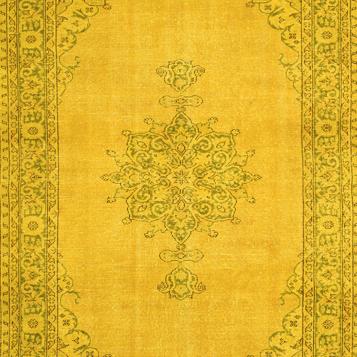 Machine Washable Persian Yellow Traditional Rug, wshtr2121yw