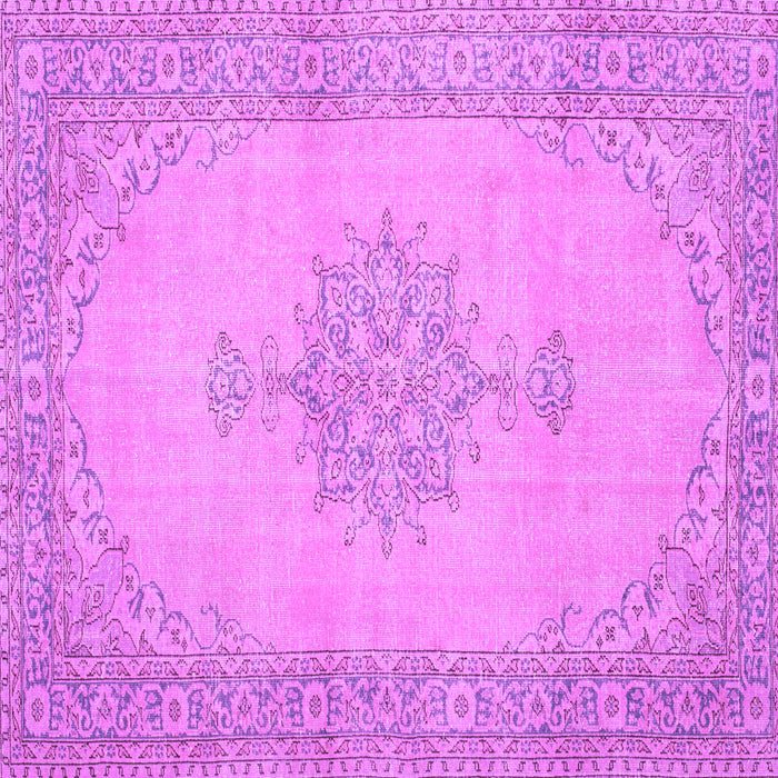 Square Machine Washable Persian Purple Traditional Area Rugs, wshtr2121pur