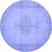 Round Persian Blue Traditional Rug, tr2121blu